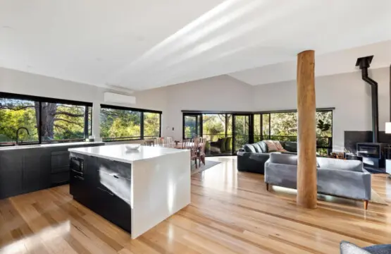 Kitchen, dining and living room