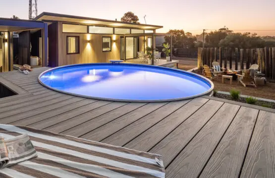 Lit Plunge Pool Perfect for Summer Evenings