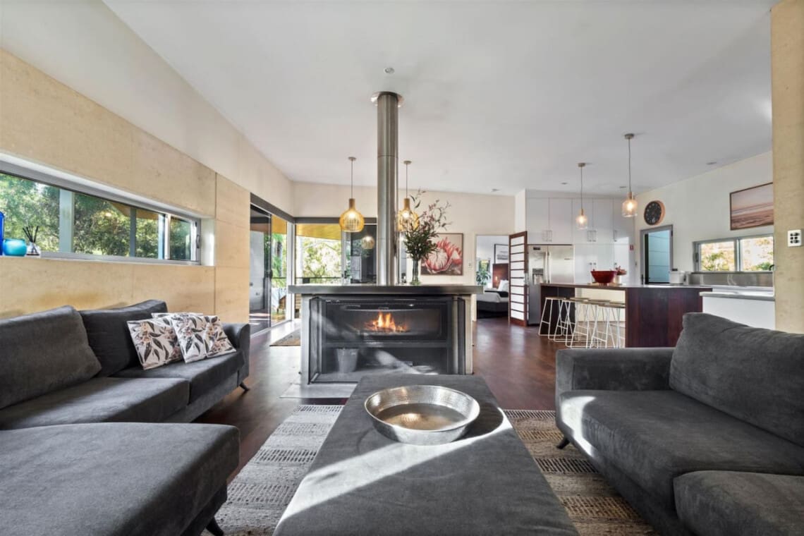 Living room and Fireplace