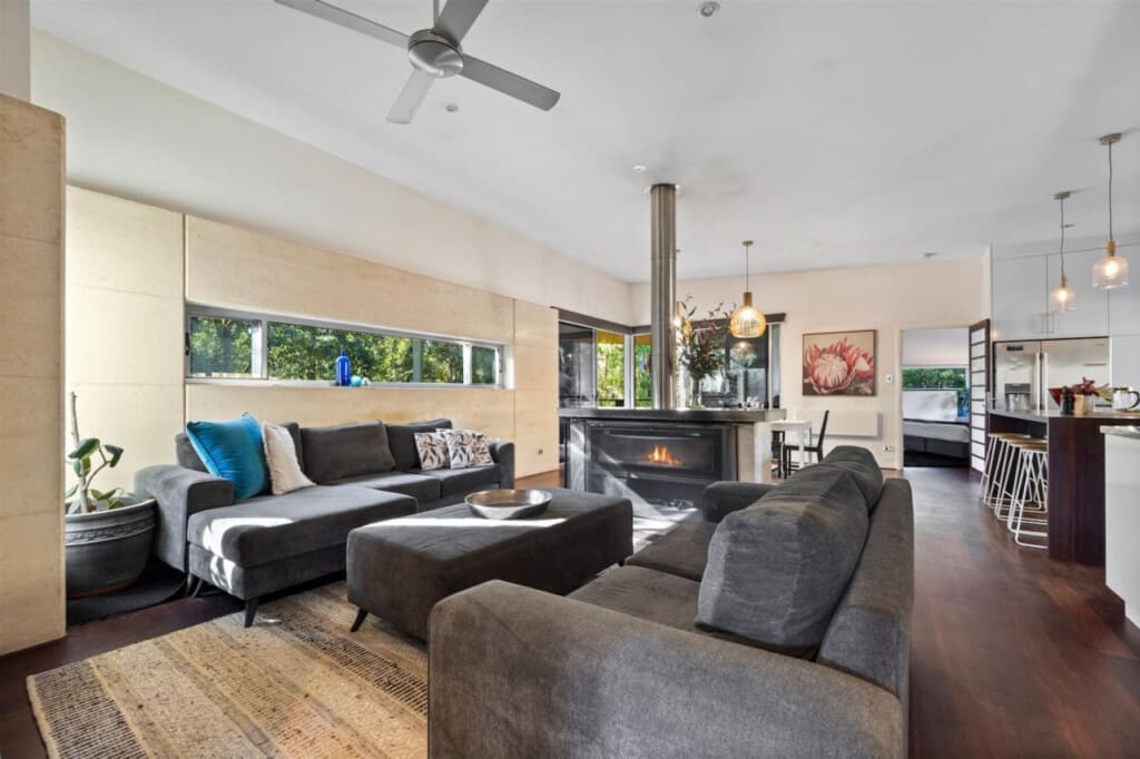 Living room and Fireplace