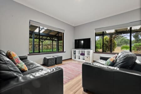 Living room, Entertainment and Garden view