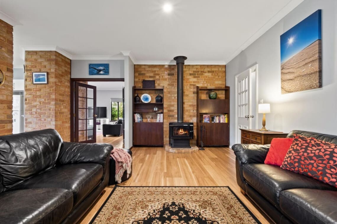 Living room and Fireplace