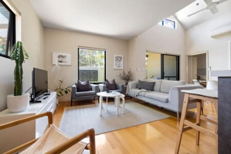 Living room, Entertainment and Garden view