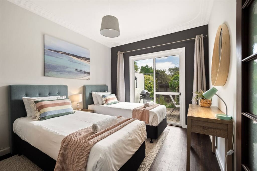 Bedroom 3 - 2 Single beds and Garden view