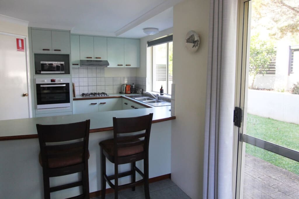 Kitchen and seating area