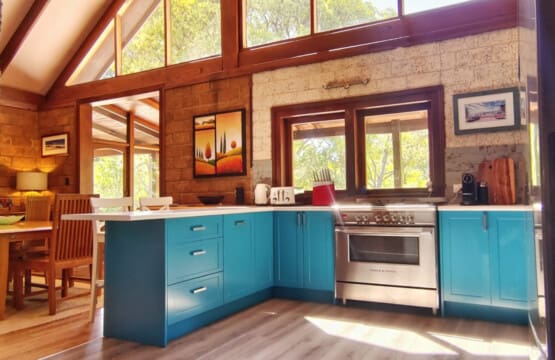 Gourmet kitchen with gas cook top and oven