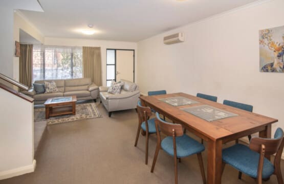 Dining table, Living room and Air-conditioning