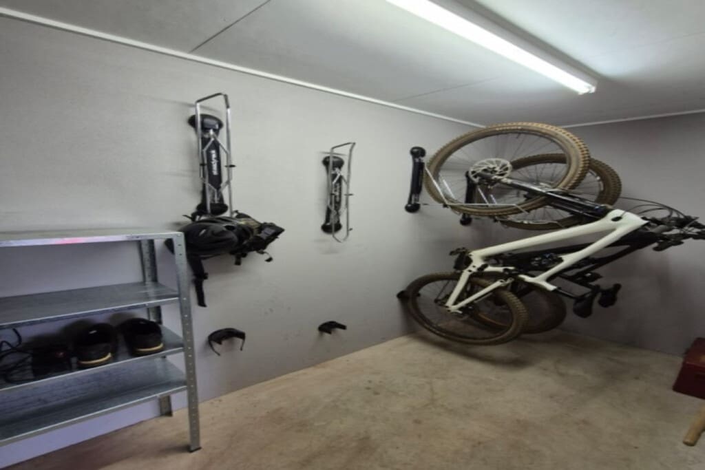 Secure bike storage with racks