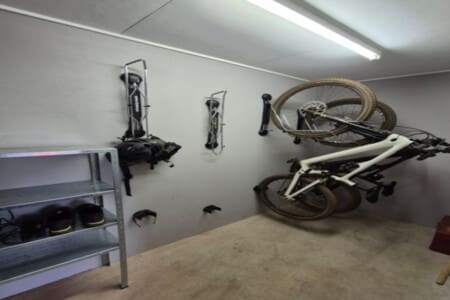 Secure bike storage with racks