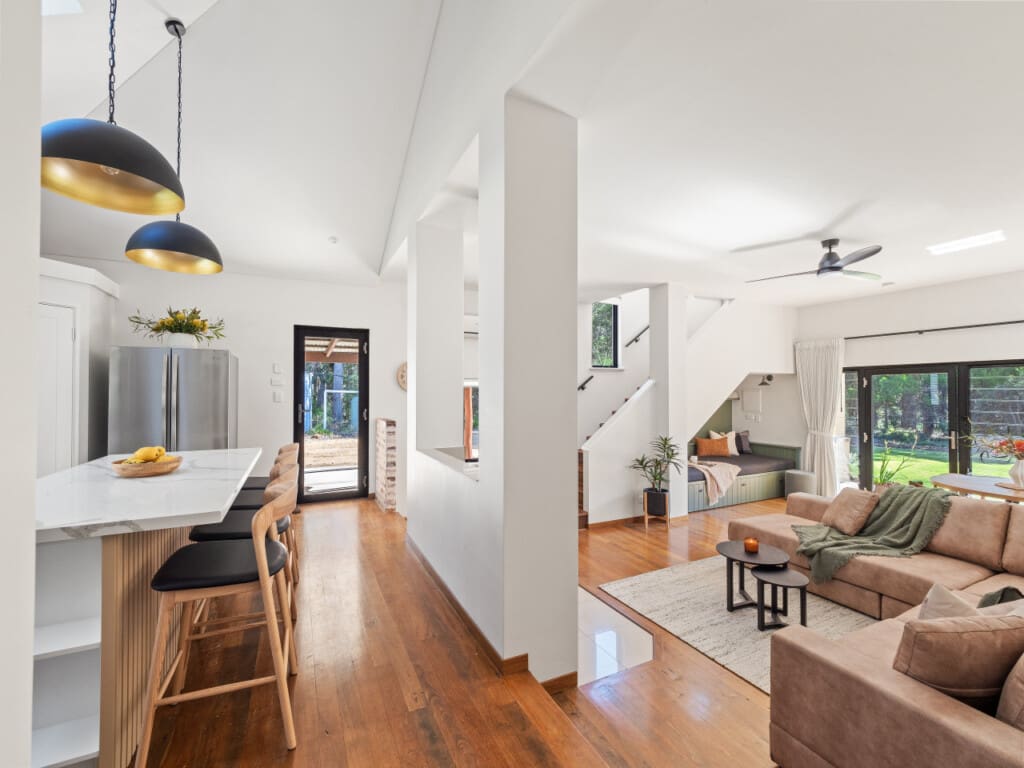 Kitchen, Living room & Stairs