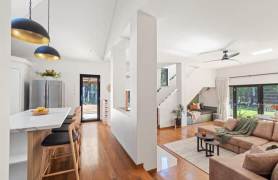 Kitchen, Living room & Stairs