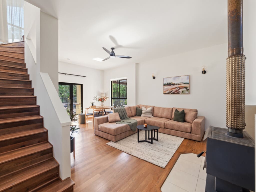 Stairs, Living & Dining Area