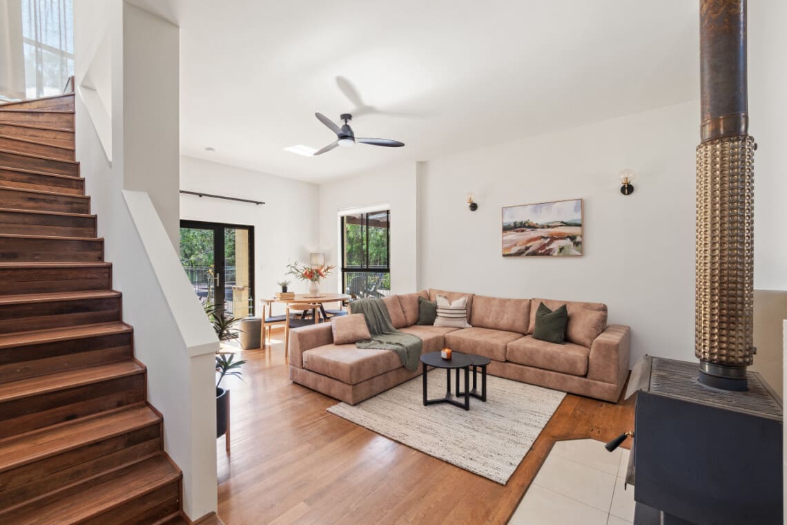 Stairs, Living & Dining Area