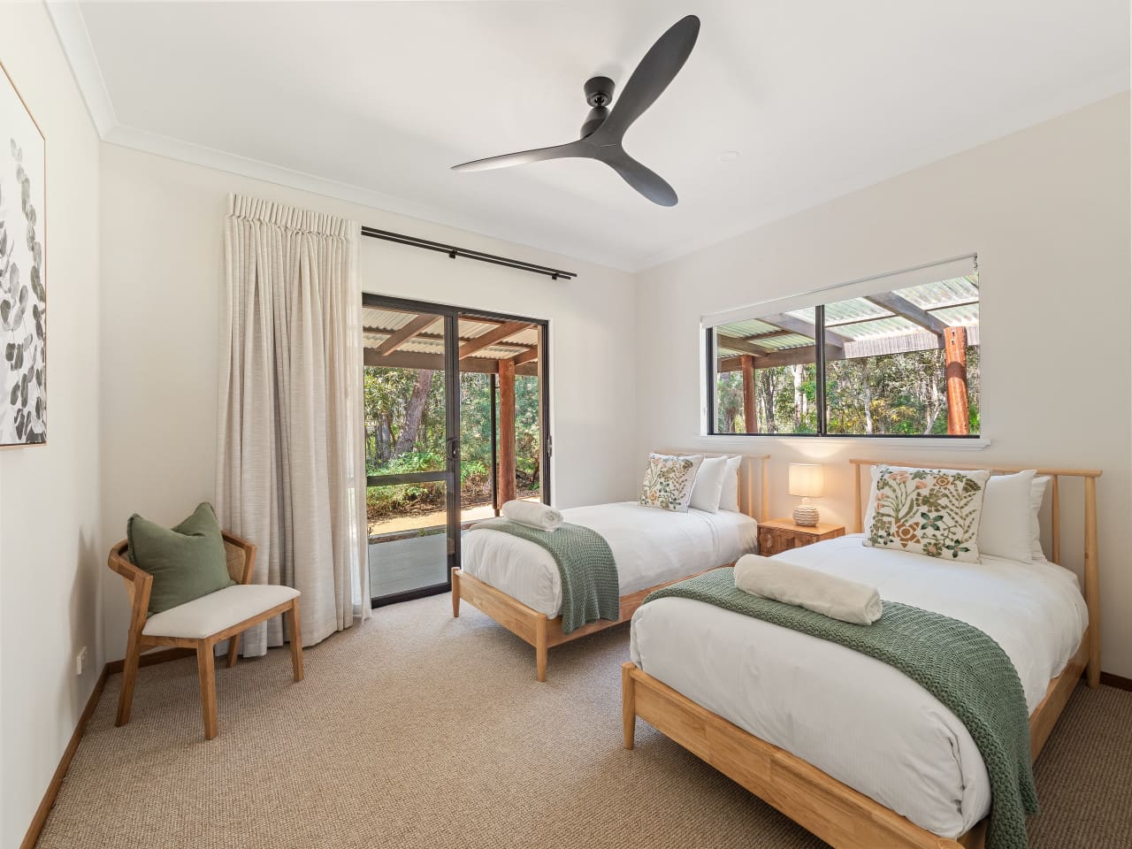 Bedroom 3 - Ground floor - 2 Single & with Ceiling Fan