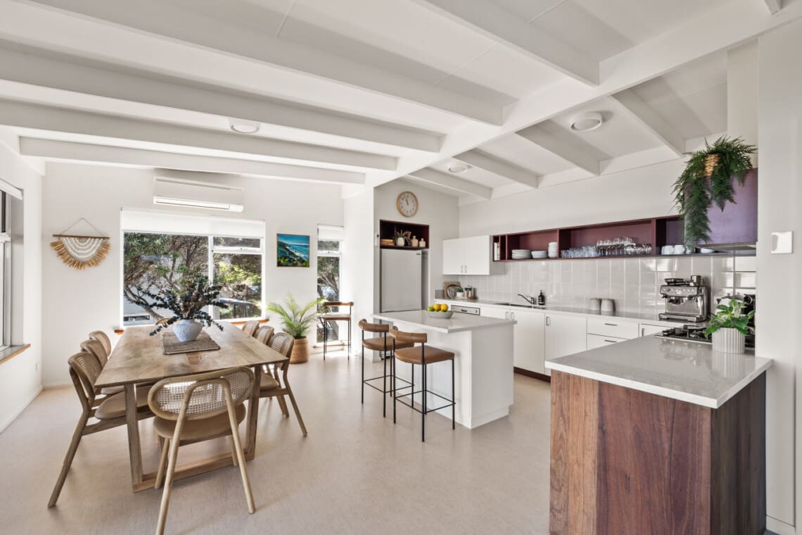 2nd Floor - Dining, Fully Equipped Kitchen Area with Reverse-cycle Air-conditioning