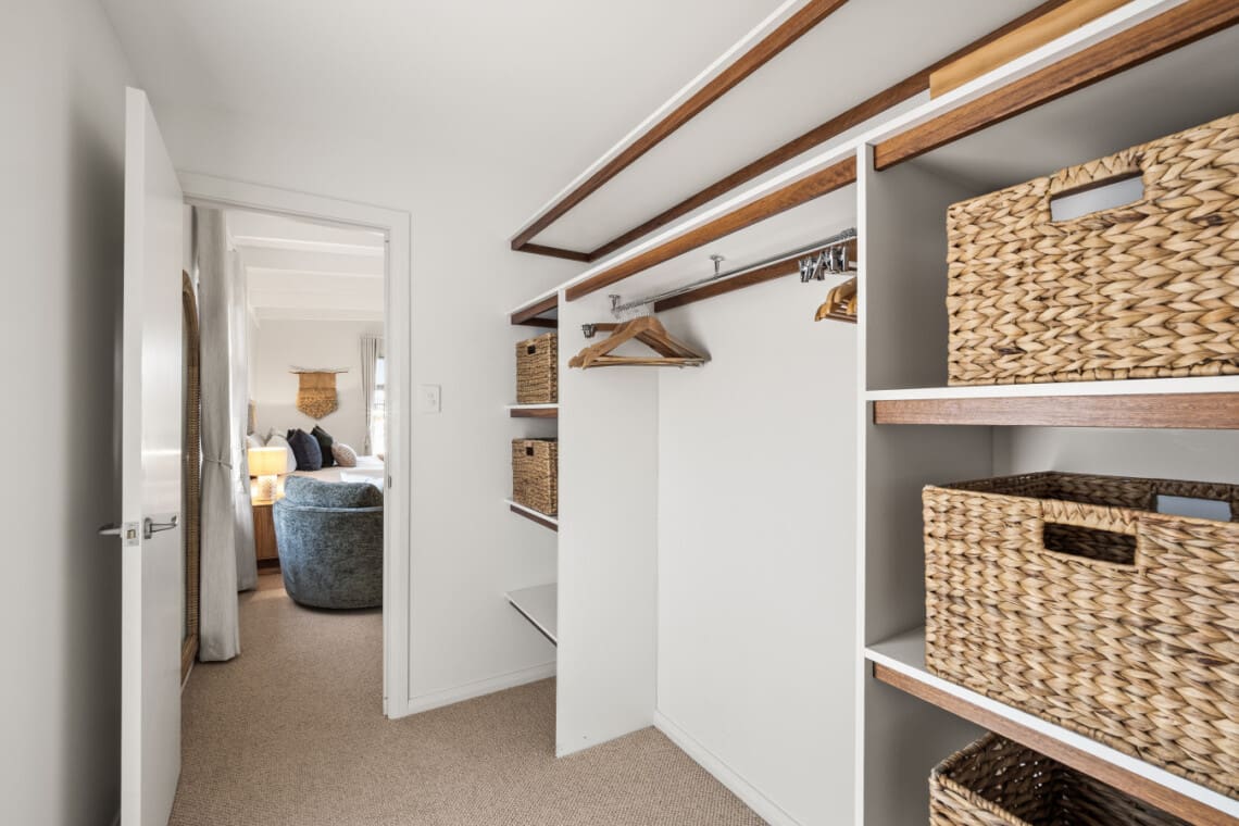 Bedroom 1 – Upstairs, with walk-in wardrobe